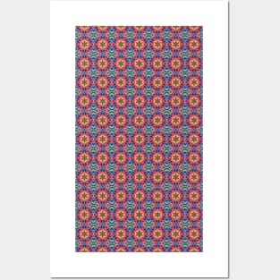 Kaleidoscope Textile Pattern Posters and Art